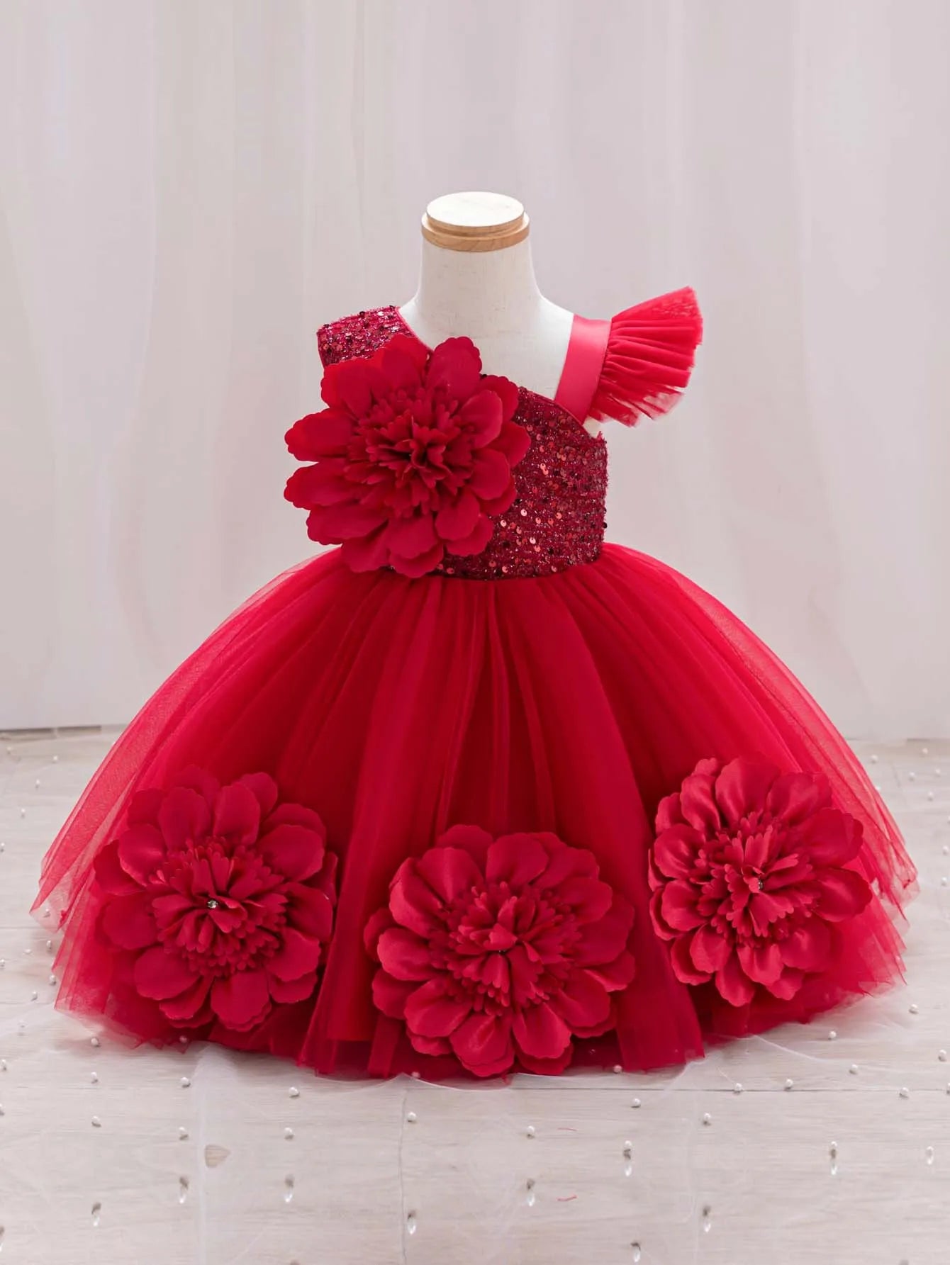 Girls  princess dress 1-5 Y baby Girls wedding sleeveless three-dimensional butterfly mesh carnival birthday party evening dress - TiniLoom