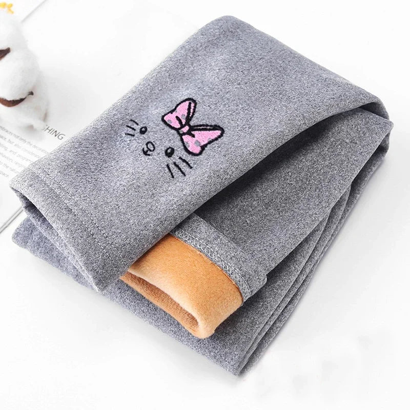 2-8Years Girls Leggings Autumn Winter Thick Warm Velvet Kids Leggings for Girls Children Bottom Part Pants Tights - TiniLoom