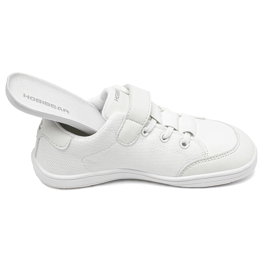 HOBIBEAR Kids Wide Toe Barefoot Shoes Boys Girls  Minimalist Sneakers Lightweight Hook Loop Mesh Artificial Leather Shoes - TiniLoom