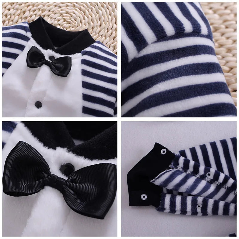 Newborn Baby Spring Winter Clothes Infant Jacket for Girls Jumpsuit for Boys Soft Flannel Bebe Romper Baby Clothes 0-18 Month - TiniLoom