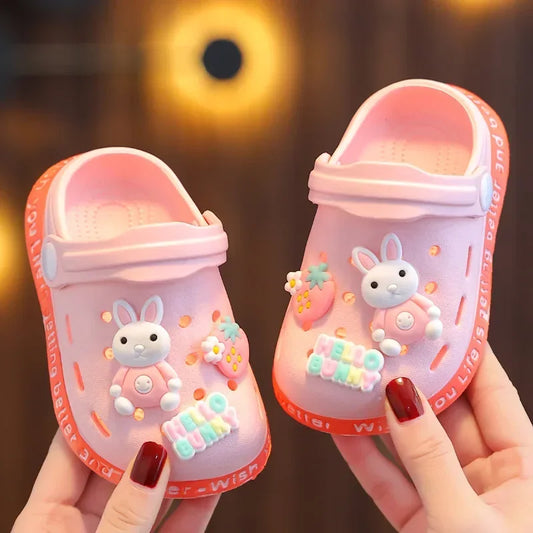 kids baby Girls Summer Sandals: Soft Sole Toddler children Indoor Slippers Cartoon Boys Breathable Hollow Shoes - TiniLoom