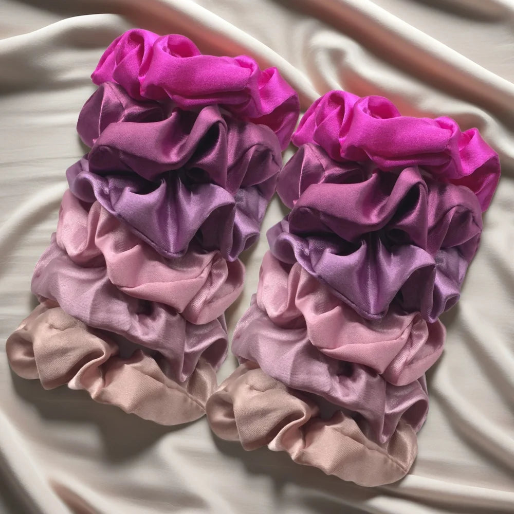 12pcs Colorful Satin Scrunchies - Comfy And Simple Hair Accessories For Women And Girls - TiniLoom