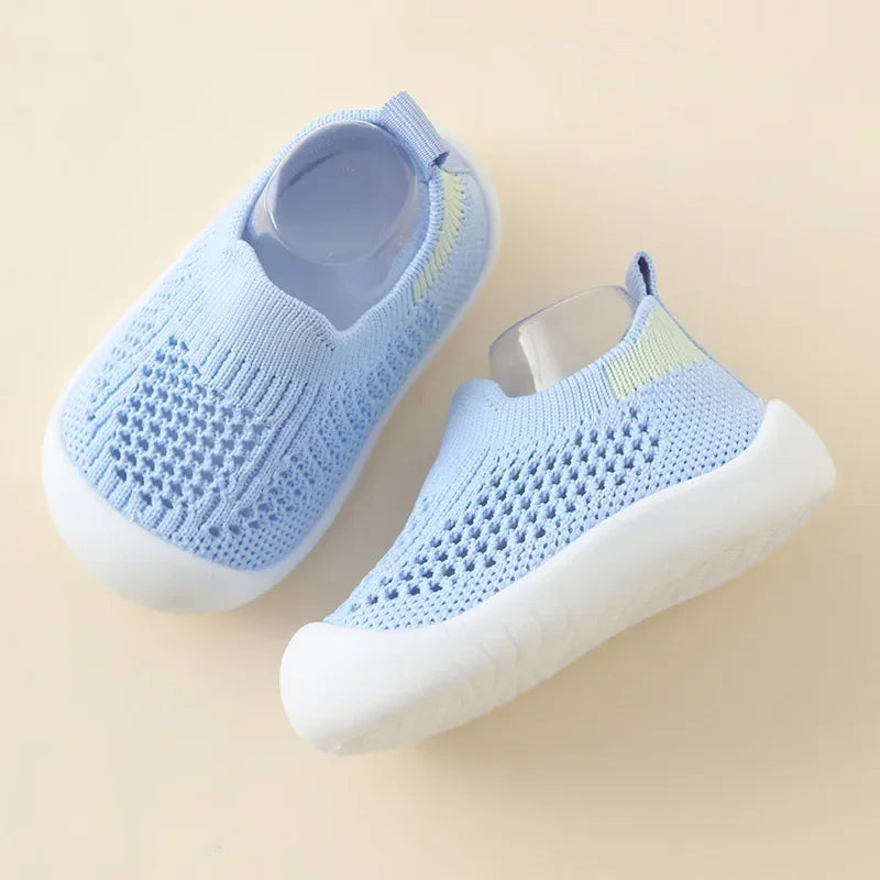 Spring Summer Toddler Shoes Breathable Knitted Kids Sneakers Boys Slip-on Tennis Shoes Girls Soft Non-slip School Casual Shoes - TiniLoom