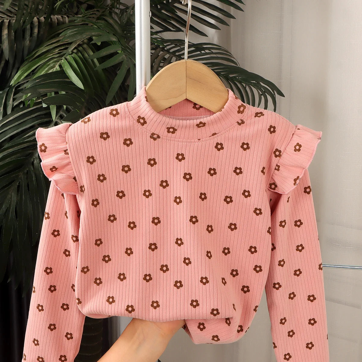 Kids Long Sleeved Undershirt Girls Cute Floral Dots T-shirt 2-10T Children Boys Sweet Tops Bottoming Shirt  t shirt for kids boy - TiniLoom