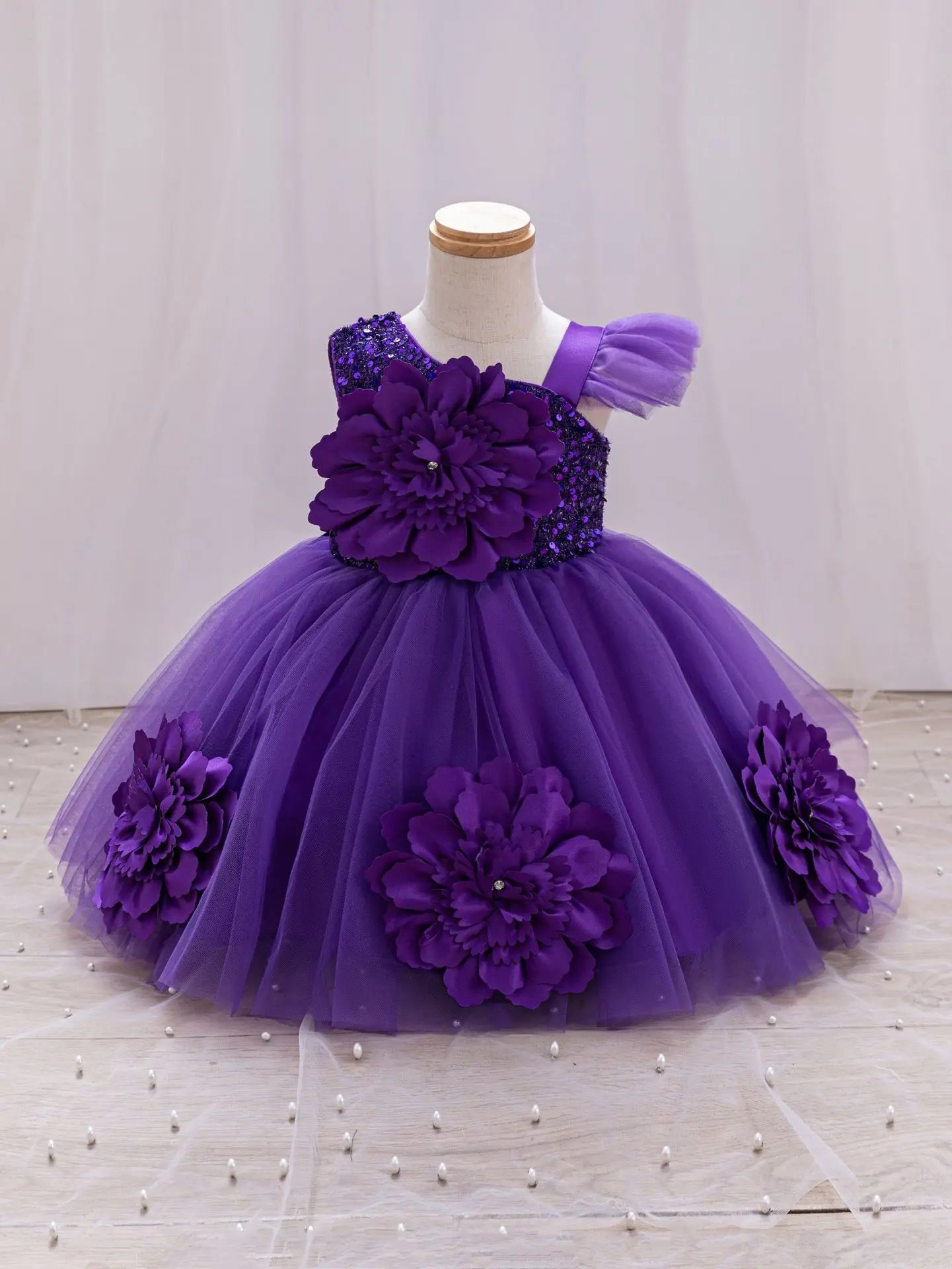 Girls  princess dress 1-5 Y baby Girls wedding sleeveless three-dimensional butterfly mesh carnival birthday party evening dress - TiniLoom