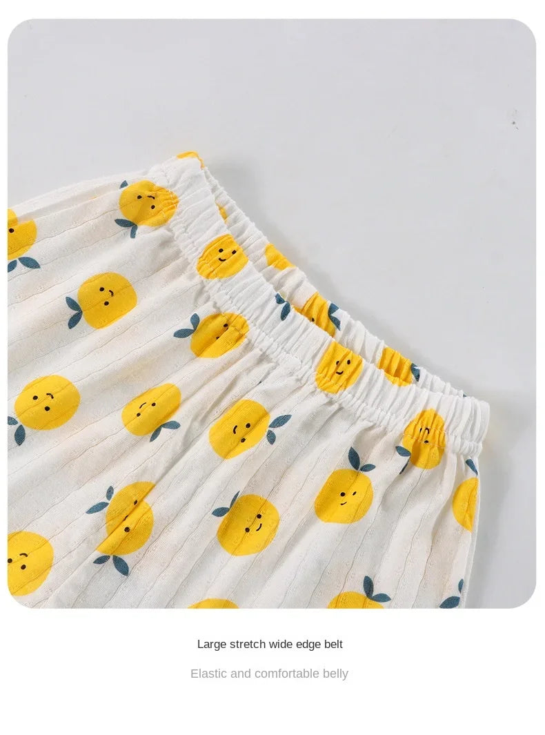 2024 New Kids Tops+shorts Set Summer Thin Baby Cotton Vest Sleeveless Loungewear Set for Girls Suit - TiniLoom