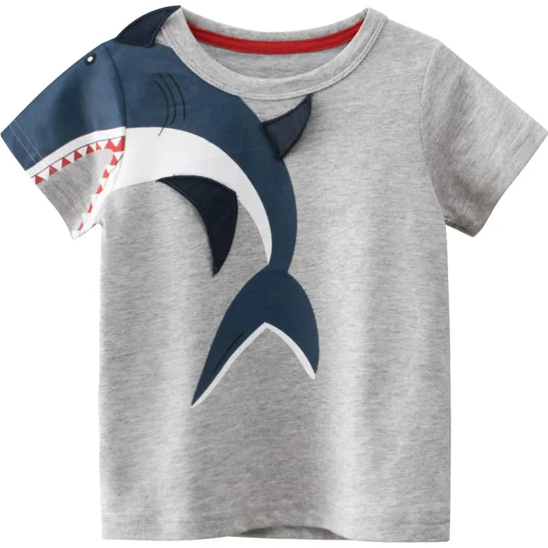 2-9 Years Children Short Sleeve T-shirts Korean Version Kids Clothing Boy Baby Cotton Tees Summer Cartoon Tops - TiniLoom