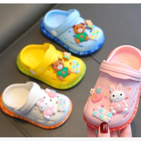 Children's Slippers Cute Cartoon Girls Boys with Soft Soles Baby Bags Perforated Shoes Home and Baby Sandals - TiniLoom