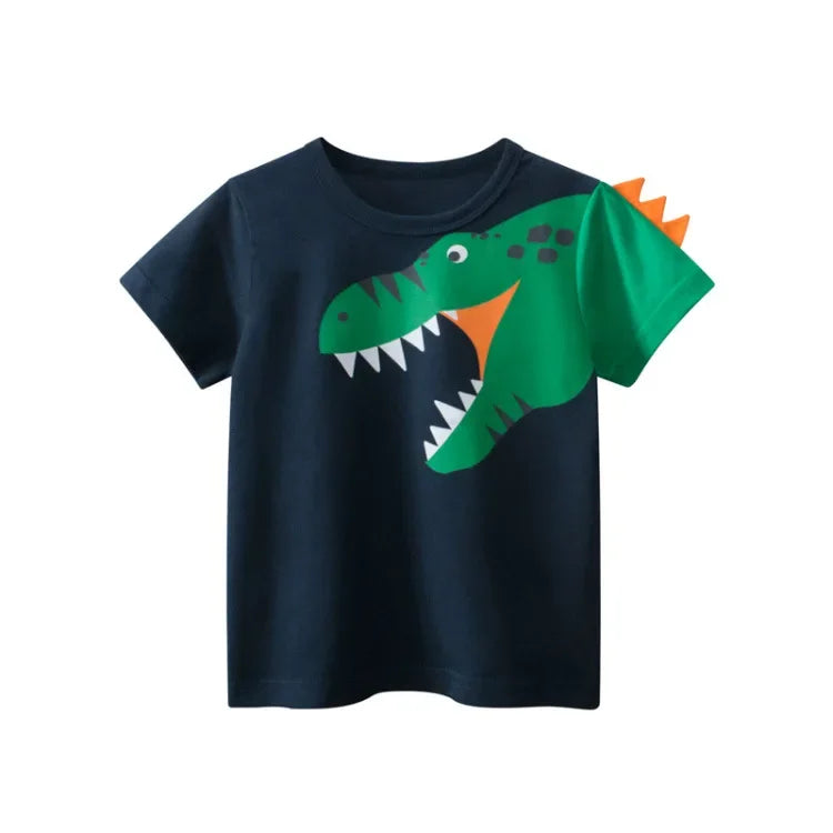 2-9 Years Children Short Sleeve T-shirts Korean Version Kids Clothing Boy Baby Cotton Tees Summer Cartoon Tops - TiniLoom