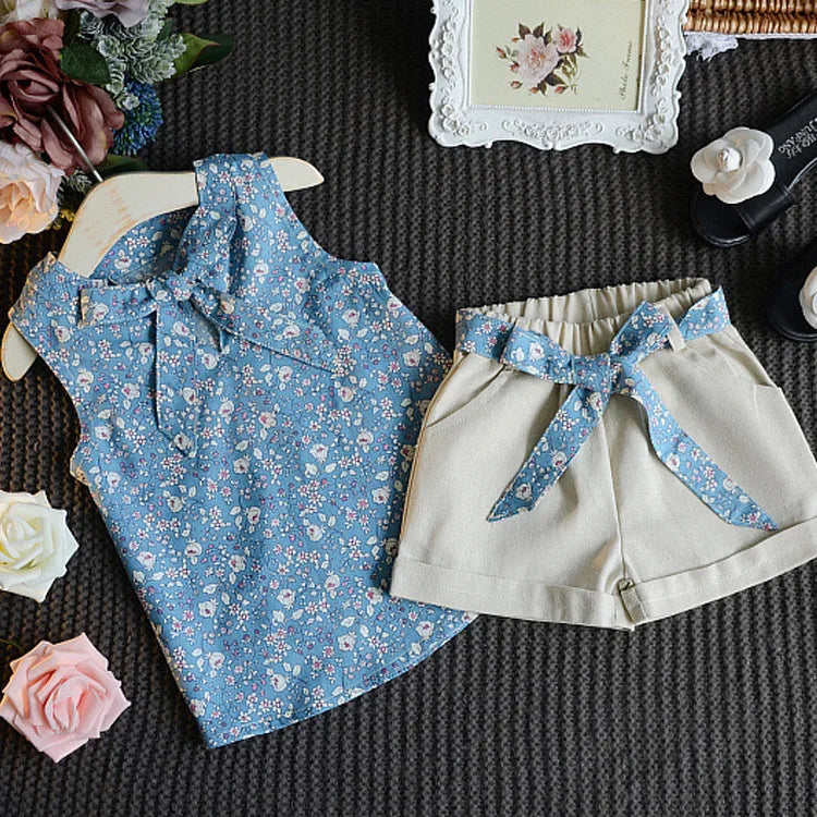 New Summer Baby Girls Clothes Children Sleeveless Vest Shorts 2Pcs/Sets Toddler Clothing Infant Fashion Costume Kids Tracksuits - TiniLoom