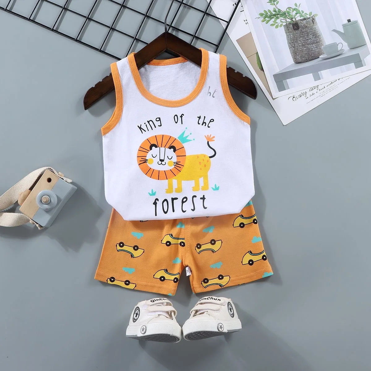 Children Sets Kids Vest Suit 2PCS Set Summer Cotton T-Shirt Girl Shorts Clothes Children Boys Girls Sleeveless Suit Wear Cloth - TiniLoom