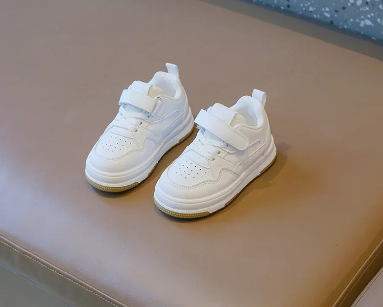 Children's White Shoes Spring and Autumn Kid's Sports Shoes Anti slip Lightweight Boys Board Shoes Soft Sole Baby Casual Shoes - TiniLoom