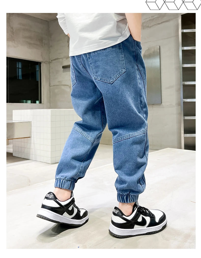 Big boy jeans, children's clothing, casual fashion, cool children's pants, boys' pants, boys' Baggy summer clothing, teenagers - TiniLoom