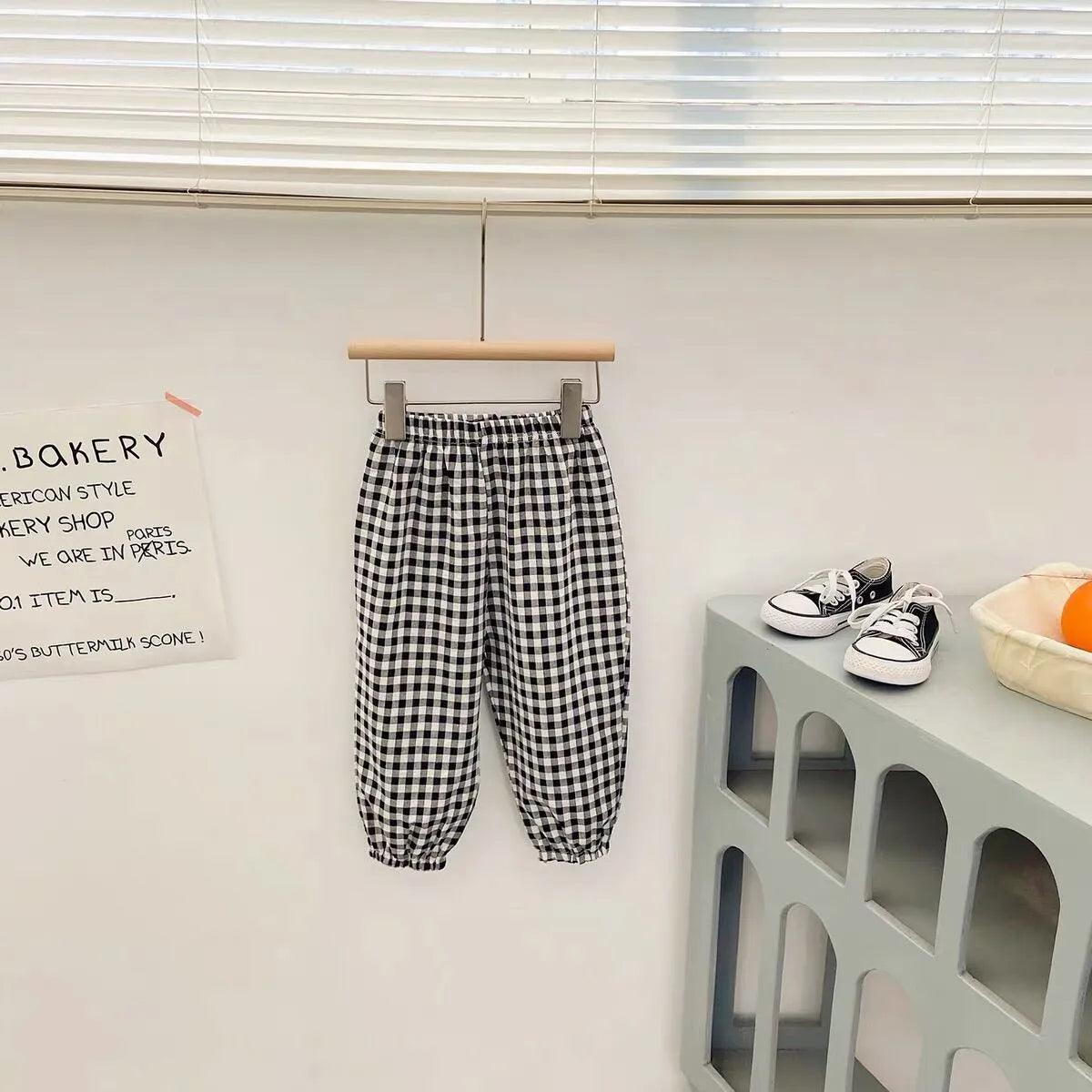 73-120CM Plaid Trousers Summer Girls New Style Harlan Pants Children Fashion Versatile Pants Thin Cotton Mosquito Proof Pants - TiniLoom