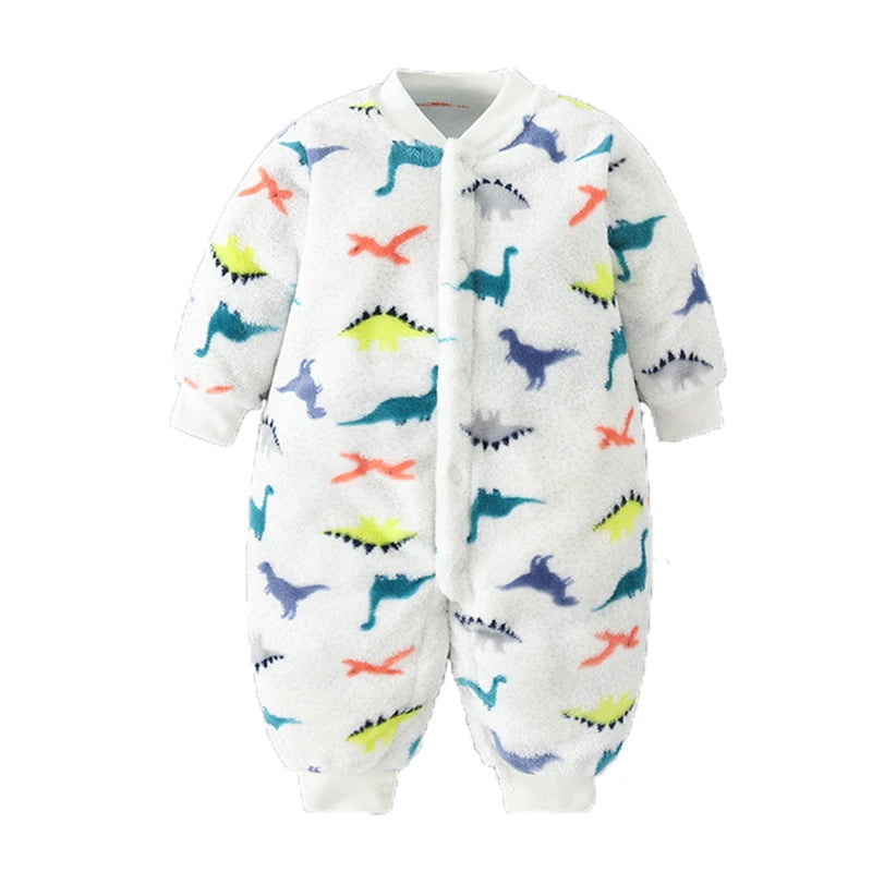 Newborn Baby Spring Winter Clothes Infant Jacket for Girls Jumpsuit for Boys Soft Flannel Bebe Romper Baby Clothes 0-18 Month - TiniLoom