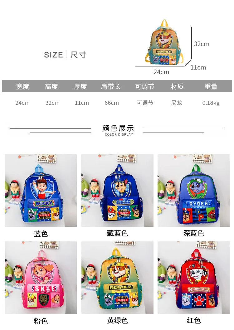 Original PAW Patrol Children School Bag Cute Dogs Fashion Boy Girl Backpack Kids Kindergarten Backpacks Chase Skye Baby Gift - TiniLoom