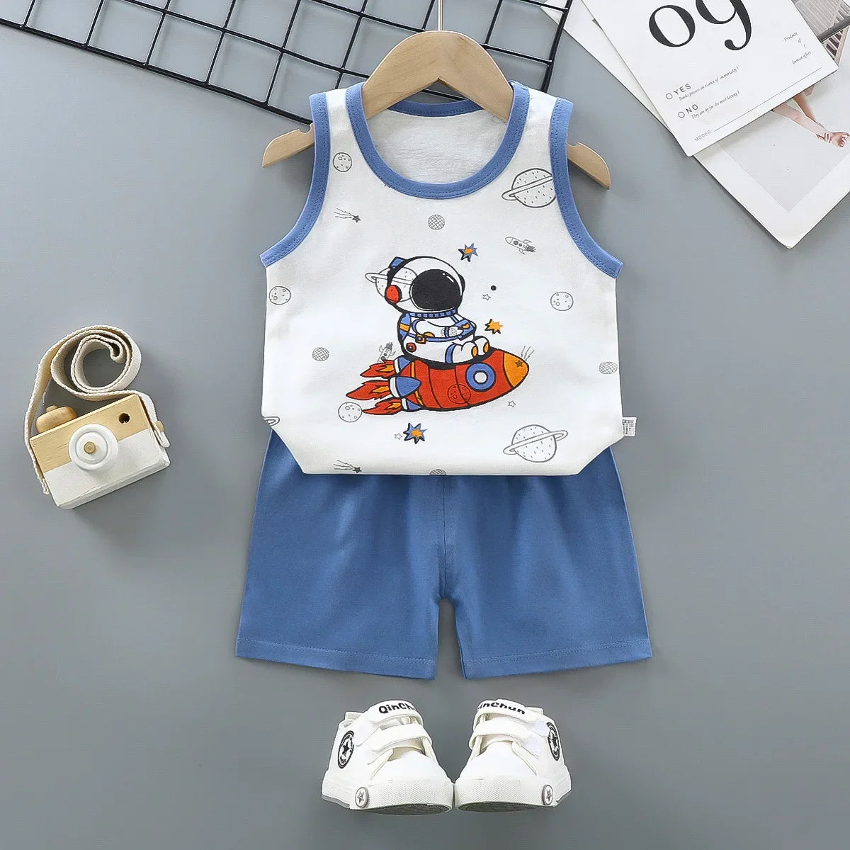 Children Sets Kids Clothes Boys Girls Vest Suit  Summer Children's Clothing baby Cotton T-Shirts Shorts Tank Top Sleeveless - TiniLoom