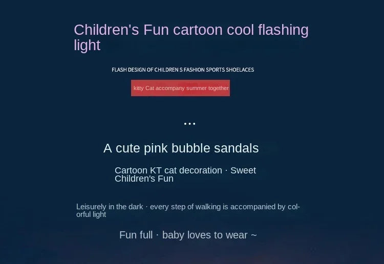 2025 Summer New Baby Girls Led Light Sandals Cute Hello Kitty Children's Casual Shoes Anti-slip Kids Beach Shoes Outdoor Shoes - TiniLoom