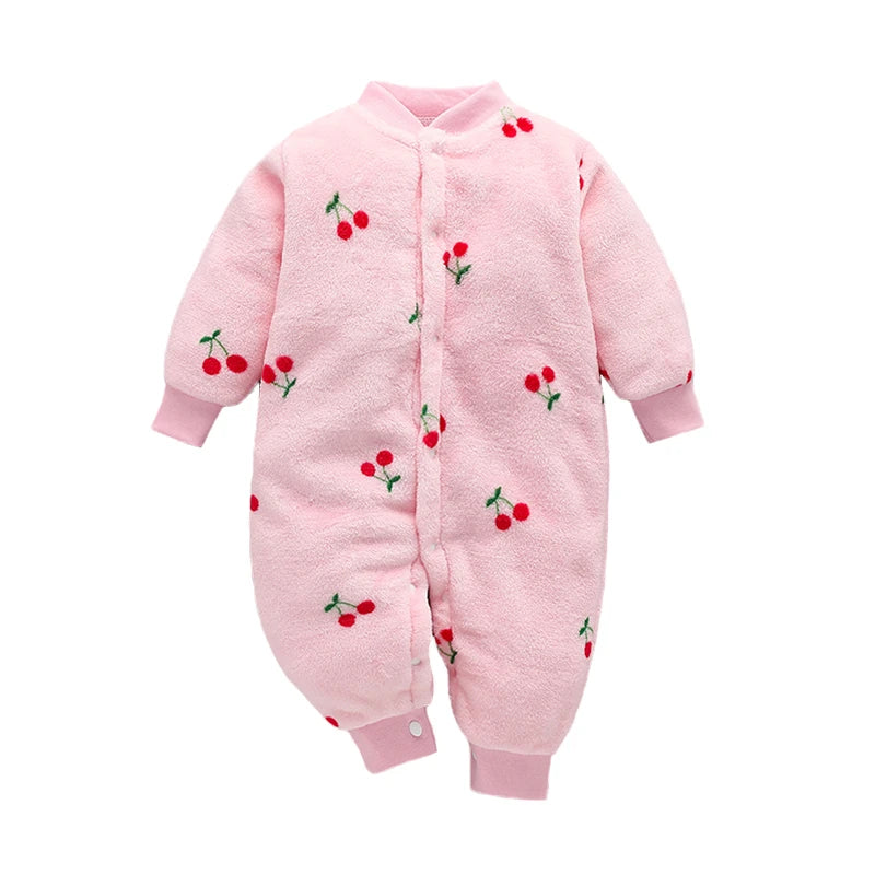 Newborn Baby Spring Winter Clothes Infant Jacket for Girls Jumpsuit for Boys Soft Flannel Bebe Romper Baby Clothes 0-18 Month - TiniLoom