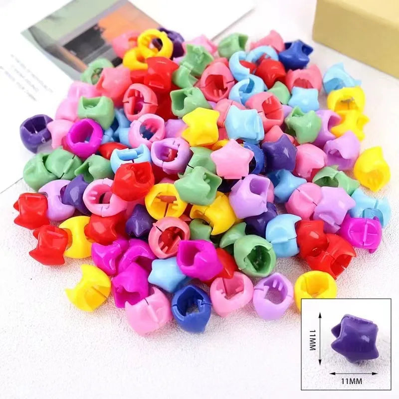 100Pcs Colorful Small Girls Hair Clips Cute Flower Star Hair Claws Styling Hair Braid Hairpins Kids Hair Accessories Headwear - TiniLoom