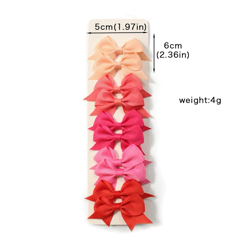 10Pcs Cute Bows Baby Hair Clips Candy Color Girls Princess Hairpins Barrettes Kids Hair Accessories - TiniLoom