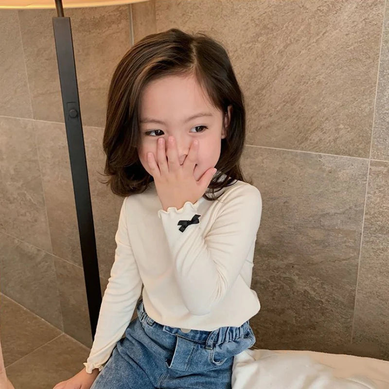 Baby Girls T-shirts Long-sleeve T-shirt for 1-6 Years Old Delicate Cotton Soft Spring Autumn Infants Toddlers - TiniLoom
