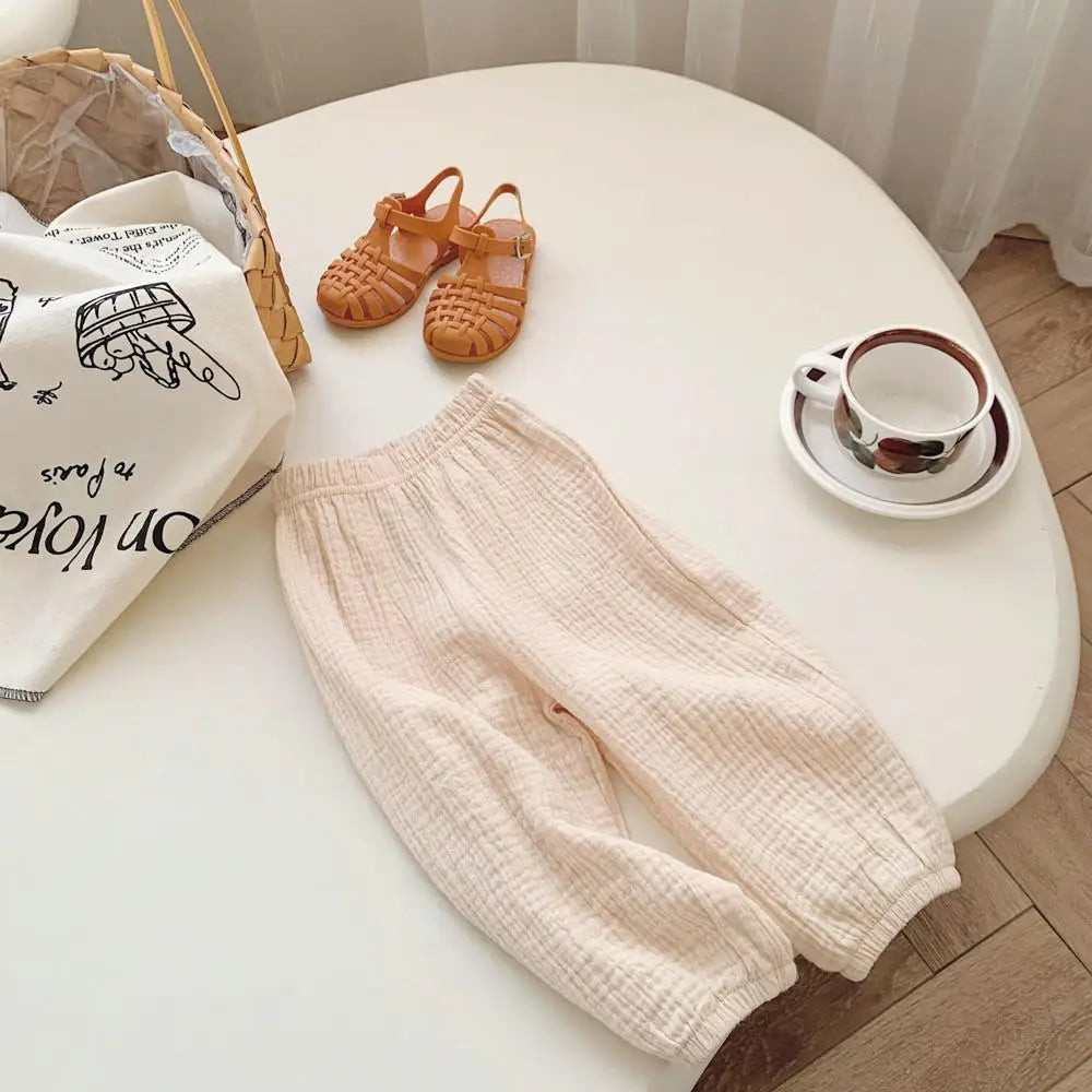 Spring Summer Mosquito Resistant Pants Toddler New Casual Loose Trousers Solid Color Pants Outer Wear Boys Girls Versatile Pants - TiniLoom