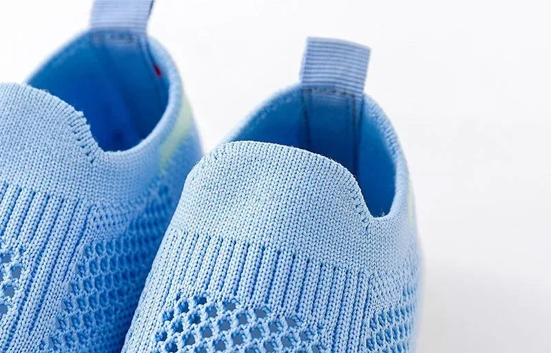 Spring Summer Toddler Shoes Breathable Knitted Kids Sneakers Boys Slip-on Tennis Shoes Girls Soft Non-slip School Casual Shoes - TiniLoom