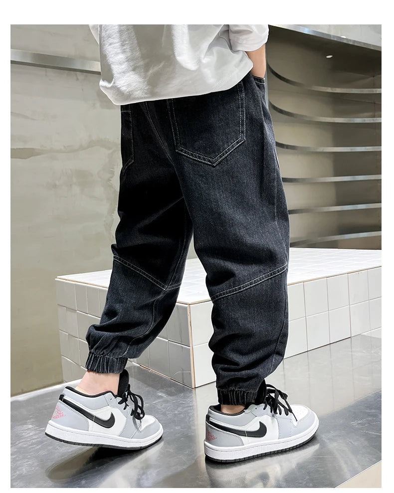 Big boy jeans, children's clothing, casual fashion, cool children's pants, boys' pants, boys' Baggy summer clothing, teenagers - TiniLoom
