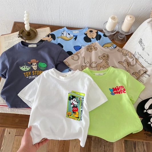 Mickey Kids Clothing Tees Summer Printed Cartoon Fashion Short Sleeve Boys T-shirt Popular Design Children's T Shirts Crewneck - TiniLoom