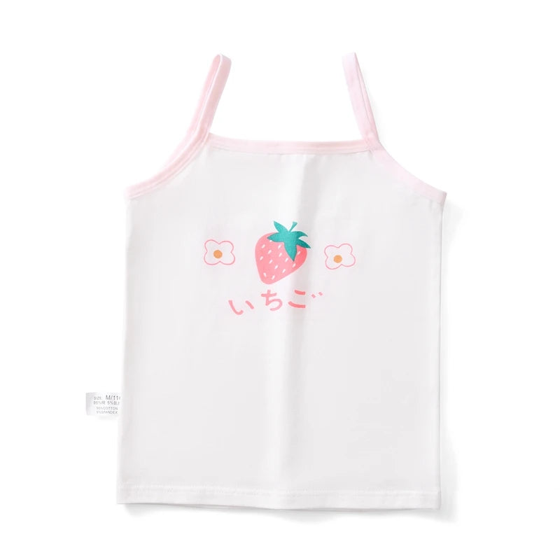 3pcs/Lot Girl Cotton Singlet Tops Breathable Underwear Tank Kids Quality Undershirts Cute Tank Tops Size 3-10T - TiniLoom