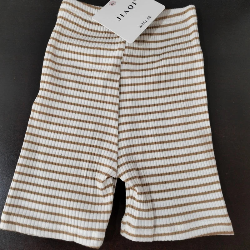 2025 Summer Baby Trousers Pants Ribbed Elastic Striped Pants Children's Casual Infant Clothing Kids Toddler Boys Girl Clothes