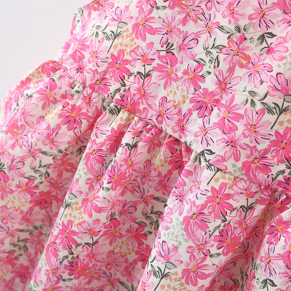 Summer 2-Piece Baby Dress+Sun Hat Bow Strap Floral Baby Girl Dress Soft And Comfortable Children'S Clothing - TiniLoom