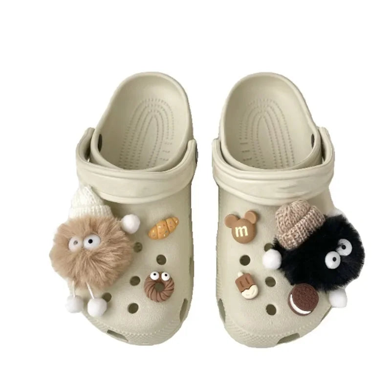 MINISO Personality Cute 3D Hairball Genie Shoe Charms Funny DIY Sandal & Clog Decorations Holiday Gift For Boys And Girls - TiniLoom