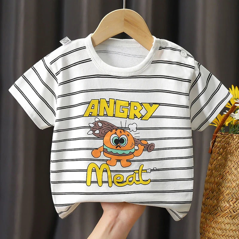 Kids Clothes T-Shirt  Children's Clothing  Boys Girls Summer Cartoon Tops Short Sleeve Clothes 100% Cotton Baby Clothing - TiniLoom