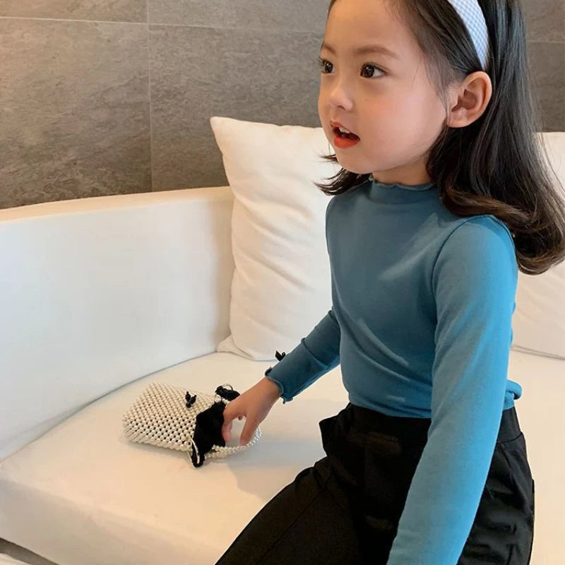 Baby Girls T-shirts Long-sleeve T-shirt for 1-6 Years Old Delicate Cotton Soft Spring Autumn Infants Toddlers - TiniLoom