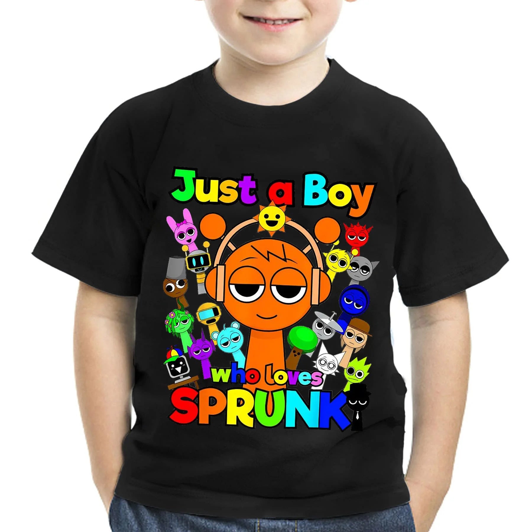 Kids T Shirts Game Sprunki Incredibox Cartoon Print Boys T shirt Summer Casual Short Sleeve Baby Girls Clothes Children Tee Tops - TiniLoom