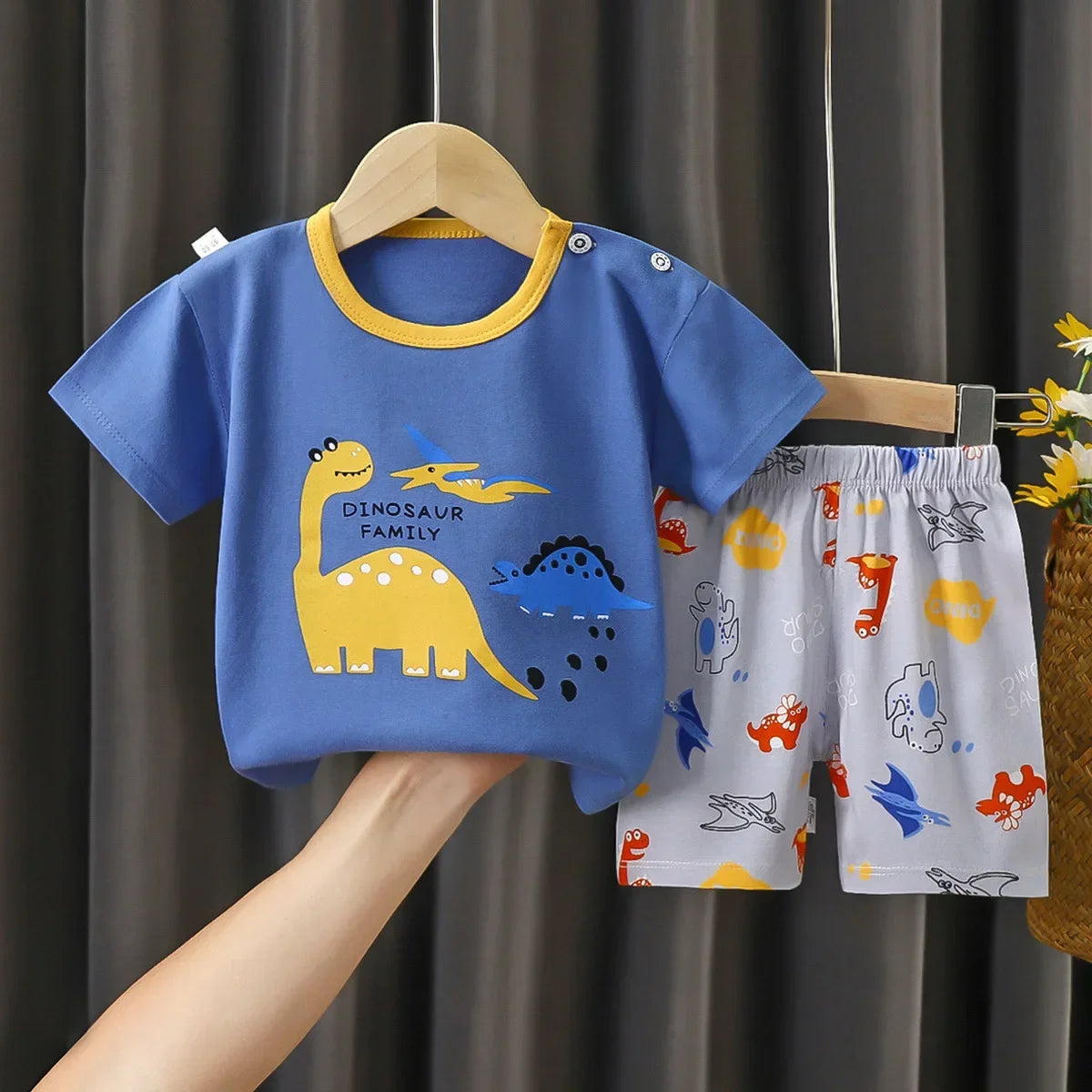 2PCS Children's Sets mother Kids Clothes Boys Girl T-shirt Shorts Summer Cotton Short sleeve Baby Children Clothing Toddler Suit - TiniLoom