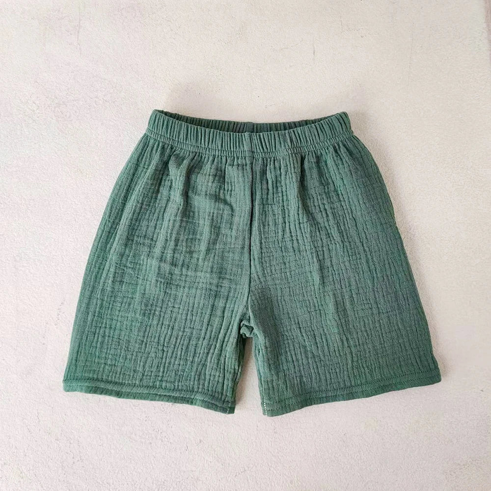 Children's Shorts Girls Boys Cotton Yarn Short Pants Summer Children's Girls Soft And Breathable Capris Baby Clothes - TiniLoom