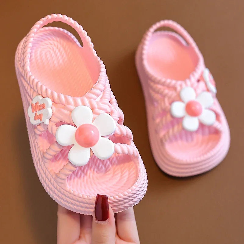 2025 New Children's Slippers Summer Girls and Boys Bathroom Home Anti slip Beach Shoes Soft Soled Baby Sandals - TiniLoom