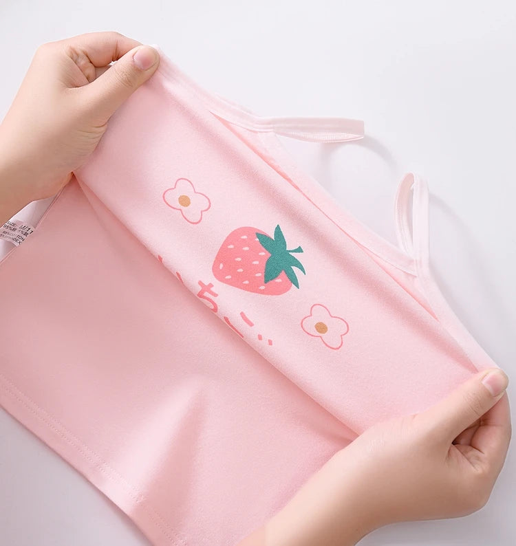 3pcs/Lot Girl Cotton Singlet Tops Breathable Underwear Tank Kids Quality Undershirts Cute Tank Tops Size 3-10T - TiniLoom