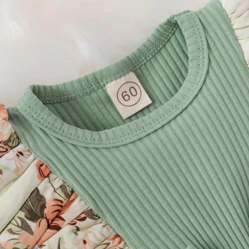 Summer Baby Girl Dress With Bowknot Striped Jumpsuit Cotton Dress For Newborn Floral Clothes Baby Crawling Clothes - TiniLoom
