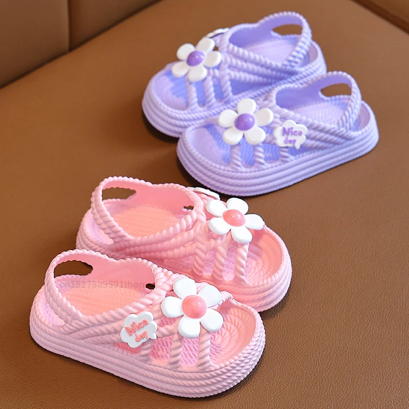 2025 New Children's Slippers Summer Girls and Boys Bathroom Home Anti slip Beach Shoes Soft Soled Baby Sandals - TiniLoom
