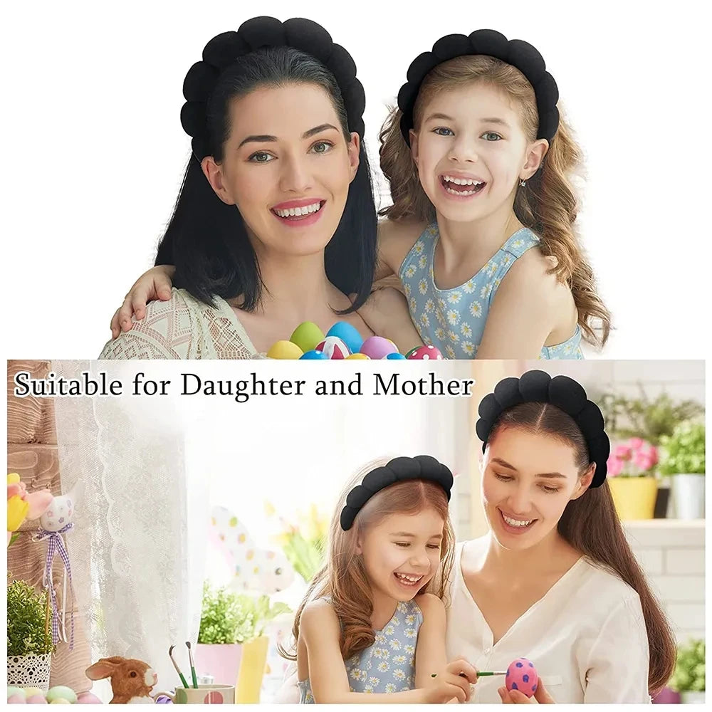 3Pcs Wash Face Headband for Women Sponge Headbands Wrist Strap Makeup Bubble Soft Hairband Girls Hair Accessories Headwear - TiniLoom