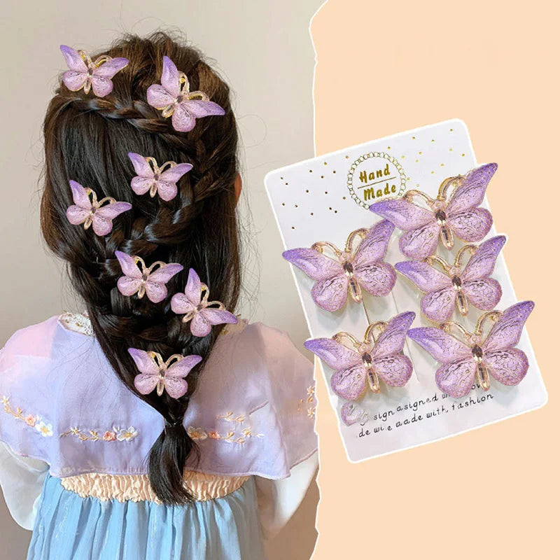5PCS Cute Sweet Stereoscopic Color Gradient Baby Hairpins Kids Hair Clips Children Headwear Princess Barrette Girls Accessories - TiniLoom