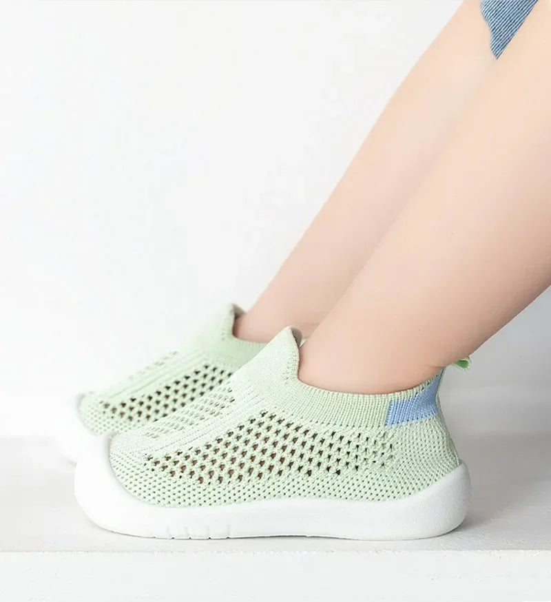 Spring Summer Toddler Shoes Breathable Knitted Kids Sneakers Boys Slip-on Tennis Shoes Girls Soft Non-slip School Casual Shoes - TiniLoom
