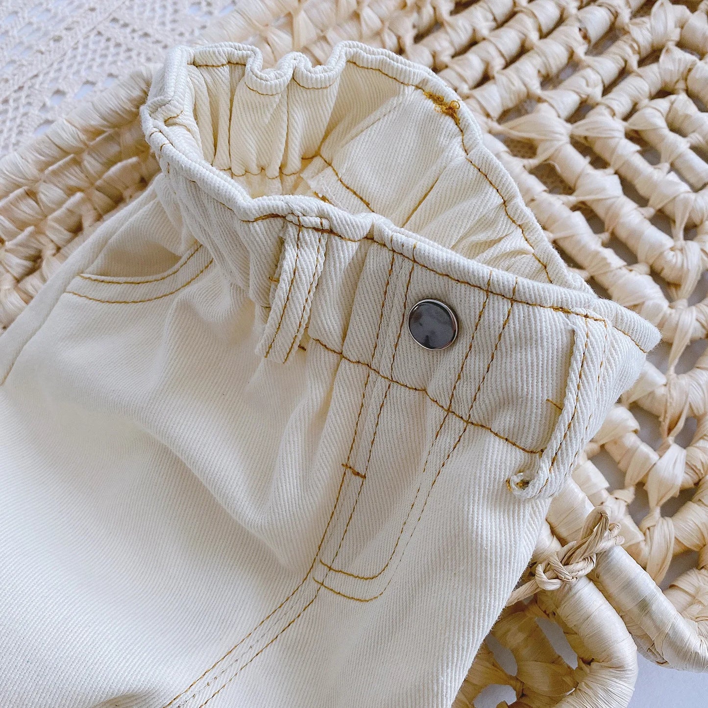 Baby Solid Color Jeans 0-3 Years Old Baby Spring Dress Girls Korean High Waist Casual Pants Boys Pants - TiniLoom