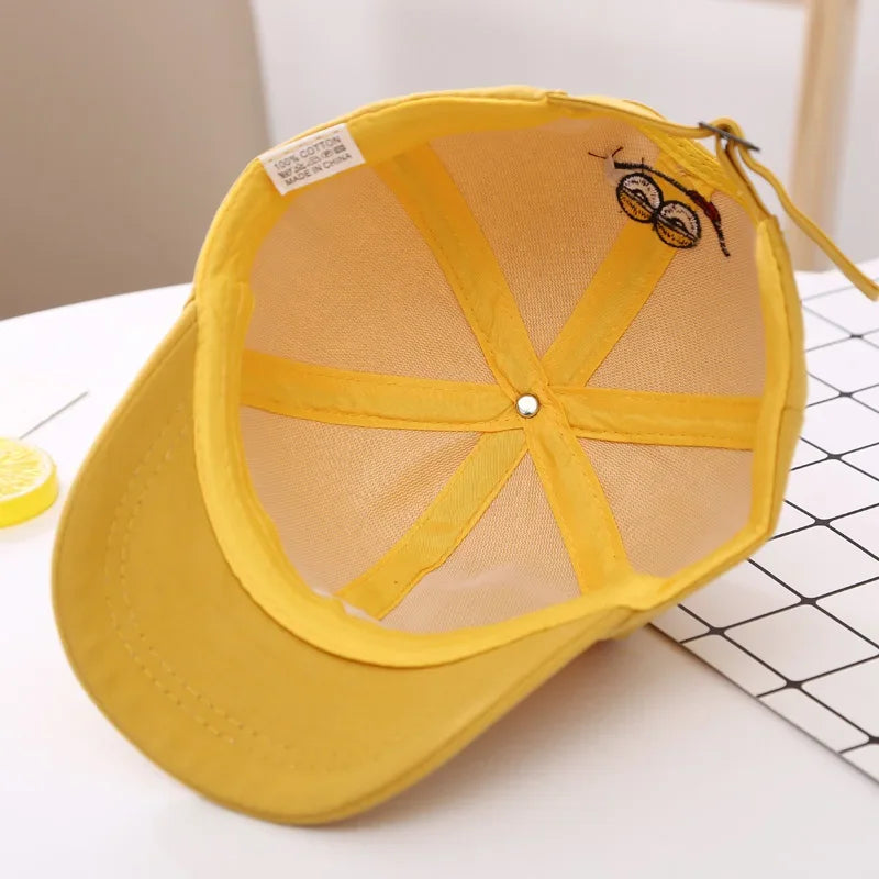 Girls Boy Adjustable Hat Children's Kid Baseball Cap Sunscreen Baby Hat Hip Hop M Letter Embroidered Kids Caps 1-6-8-12-15 Years - TiniLoom