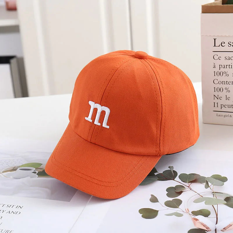 Solid Color Letter Baby Baseball Cap Simple Embroidered Peaked Hat for Toddler Boy Girl Summer Adjustable Kids Sun Hats - TiniLoom