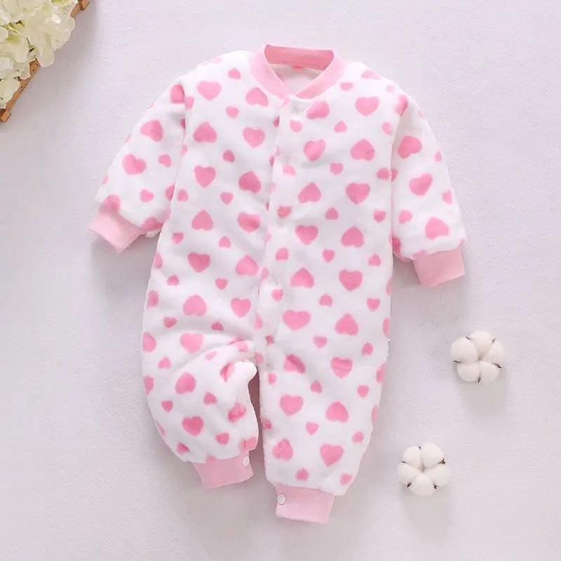 Newborn Baby Spring Winter Clothes Infant Jacket for Girls Jumpsuit for Boys Soft Flannel Bebe Romper Baby Clothes 0-18 Month - TiniLoom